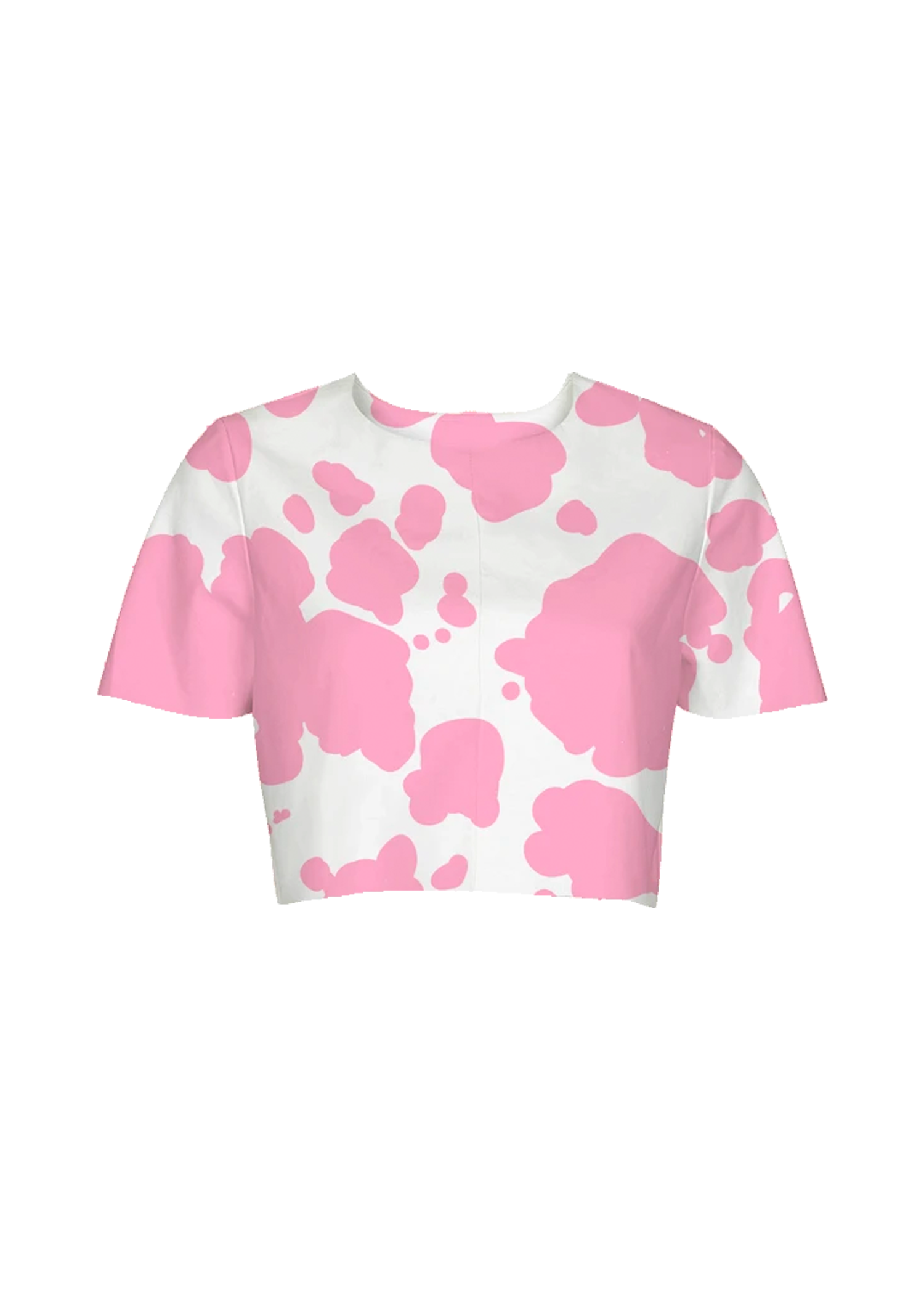 S pink cow print crop top - Trash Queen